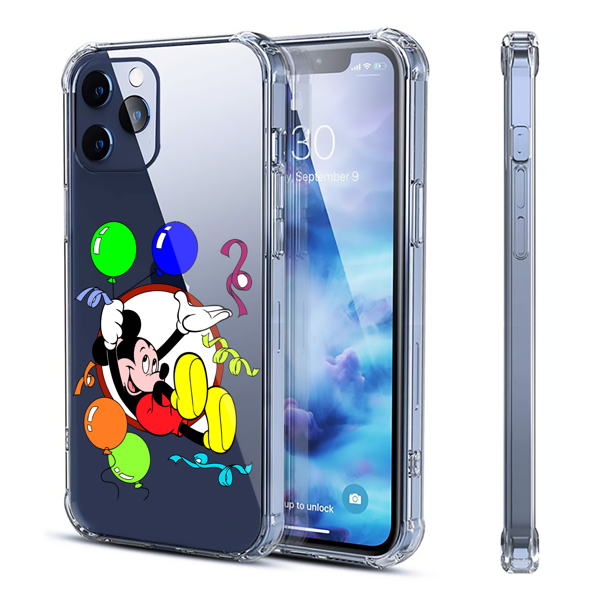（画像用） ミッキーマウス Mickey Mouse 【iPhone 12シリーズ対応】透明スマホケース（クリアソフトケース）